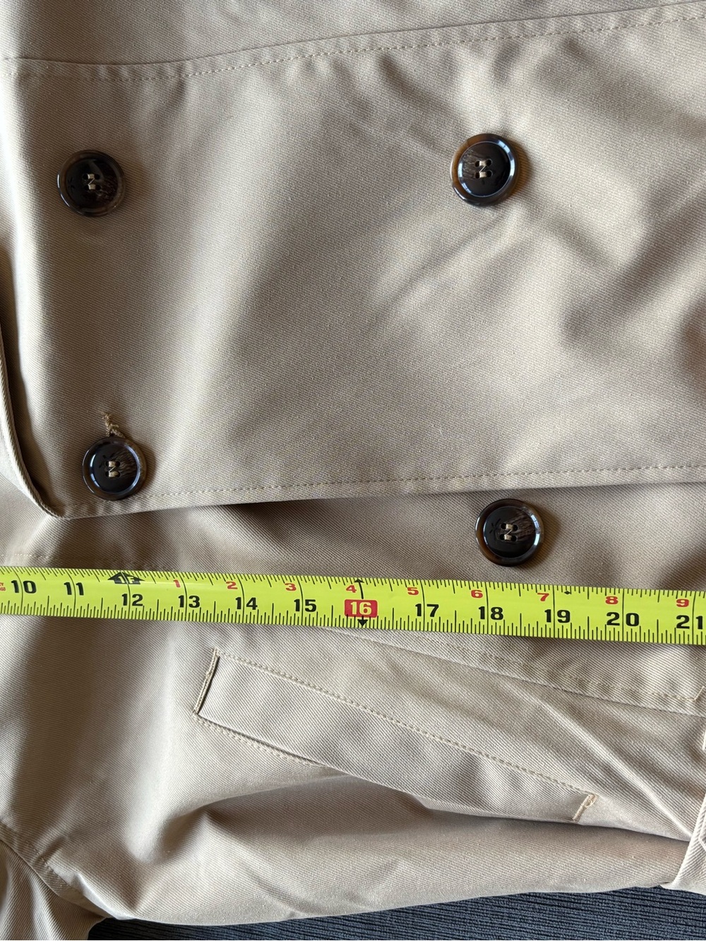 NWT women’s Madden Girl Camel Double-Breasted cropped Trench Jacket coat XL - Picture 8 of 8